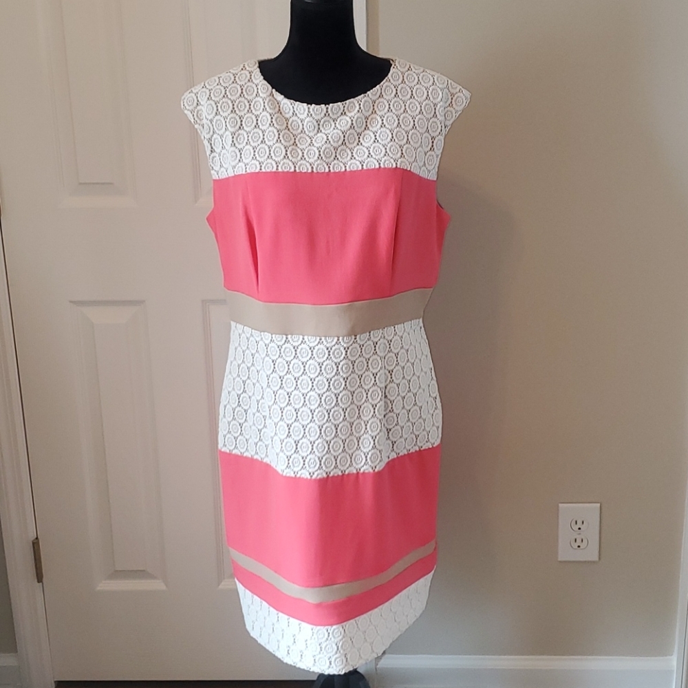 Sandra Darren Sheath Colorblock Dress